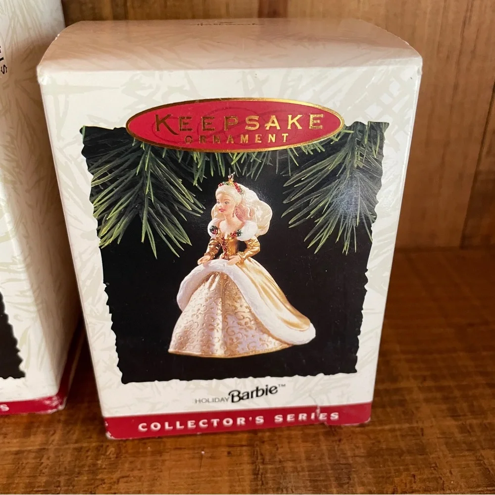 Lot Of 3 Holiday Barbie Hallmark Christmas Ornaments 1994 1996 1997